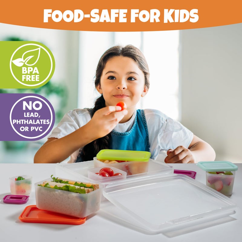Bentology Bento Lunch Box with 5 Removable Containers â€“ Includes Measurements for Portion Control â€“ On-the-Go Meal and Snack Packing (Translucent Midnight) - Image 4